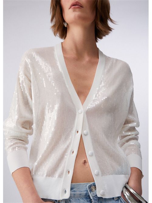 Cardigan con paillettes LIU JO | WA6530MA68R/P9691